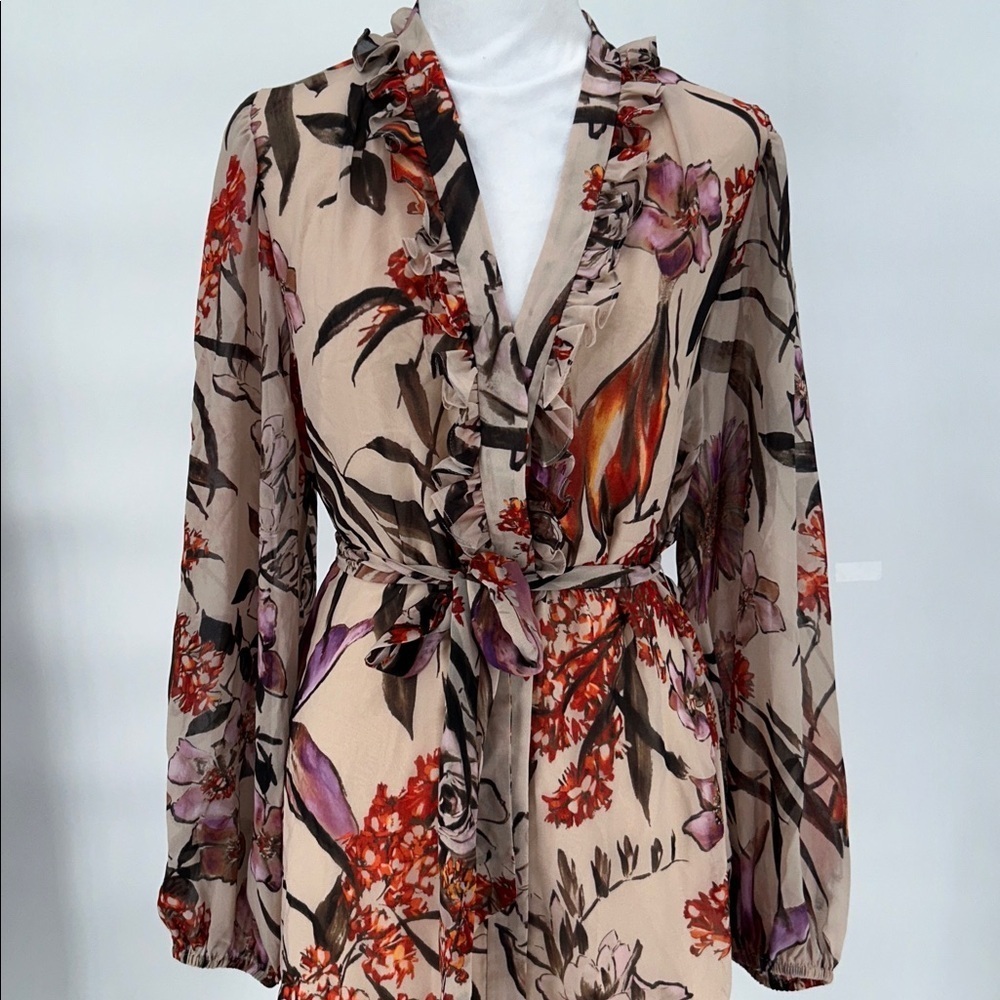 KOBI HALPERIN SAMARA BELTED SHIRT DRESS COLOR CANVAS MULTI BRAND NEW SIZE L - Picture 5 of 14